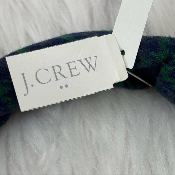 🏷️NWT J. Crew Factory Houndstooth Knot Headband Wool Blend Spruce & Antique Navy - Picture 8 of 11